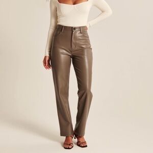 Abercrombie & Fitch 90’s Straight Ultra High Rise Vegan Leather Pants Size 28/6S